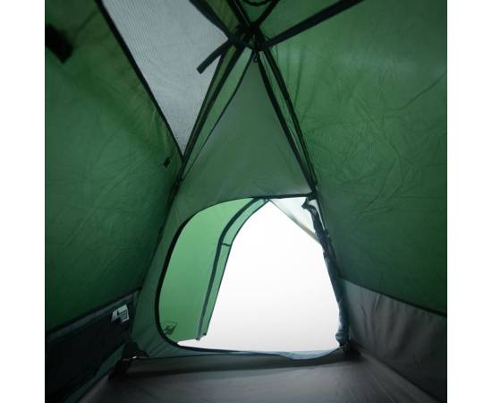 Cort de camping 2 persoane, verde, 264x210x125 cm, tafta 185t, 10 image