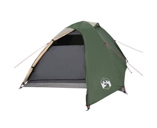 Cort de camping 2 persoane, verde, 264x210x125 cm, tafta 185t, 4 image