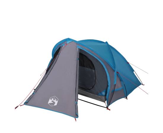 Cort de camping 2 persoane albastru, 320x140x120 cm, tafta 185t, 4 image