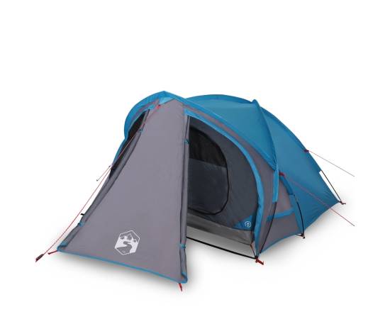 Cort de camping 2 persoane albastru, 320x140x120 cm, tafta 185t, 2 image