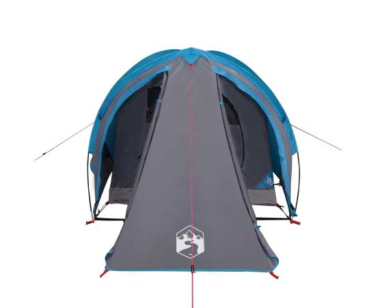 Cort de camping 2 persoane albastru, 320x140x120 cm, tafta 185t, 5 image