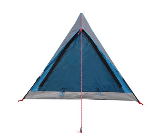 Cort de camping 2 persoane albastru 200x120x88/62 cm tafta 185t, 6 image