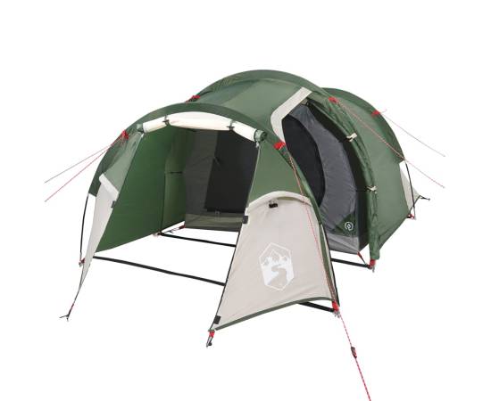 Cort de camping 3 persoane, verde, 370x185x116 cm, tafta 185t, 4 image