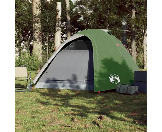 Cort de camping 4 persoane, verde, 267x272x145 cm, tafta 185t, 3 image