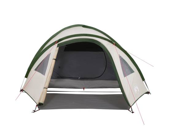Cort de camping 4 persoane, verde, 300x250x132 cm, tafta 185t, 5 image