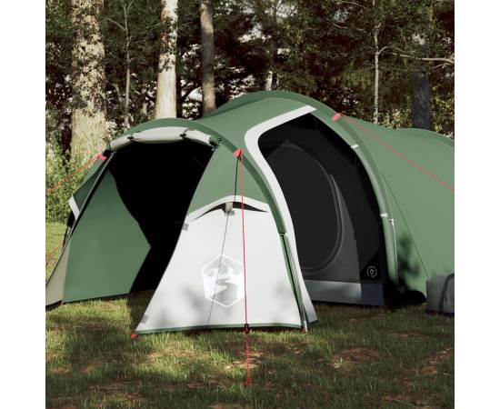 Cort de camping 4 persoane, verde, 360x140x105 cm, tafta 185t