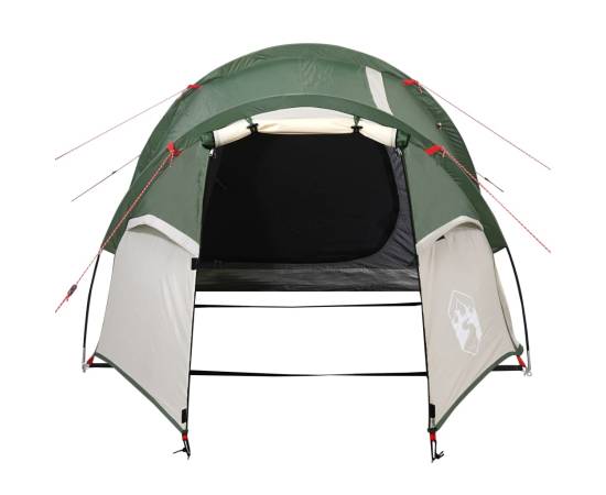 Cort de camping 4 persoane, verde, 360x140x105 cm, tafta 185t, 5 image