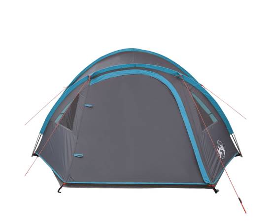 Cort de camping 4 persoane albastru, 300x250x132 cm, tafta 185t, 6 image