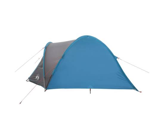 Cort de camping 4 persoane albastru, 300x250x132 cm, tafta 185t, 7 image