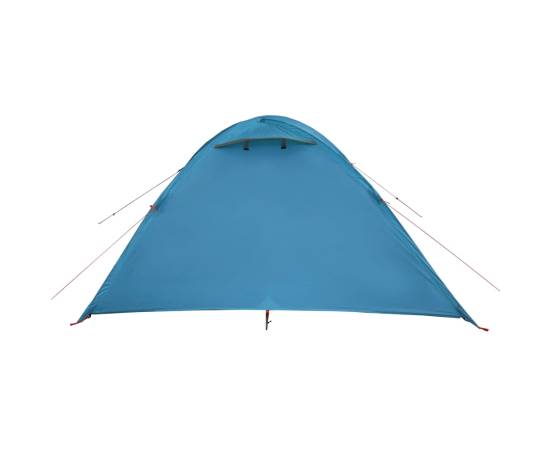 Cort de camping 4 persoane albastru, 300x250x132 cm, tafta 185t, 8 image