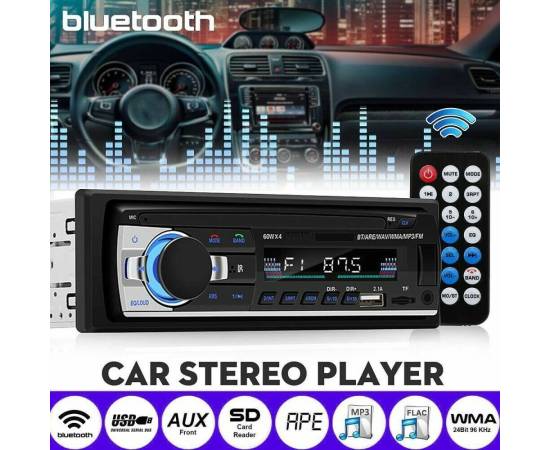 Player Auto, 4 x 60W cu  Bluetooth, Telefon, Radio, MP3, AUX, Card MicroSD, Telecomanda