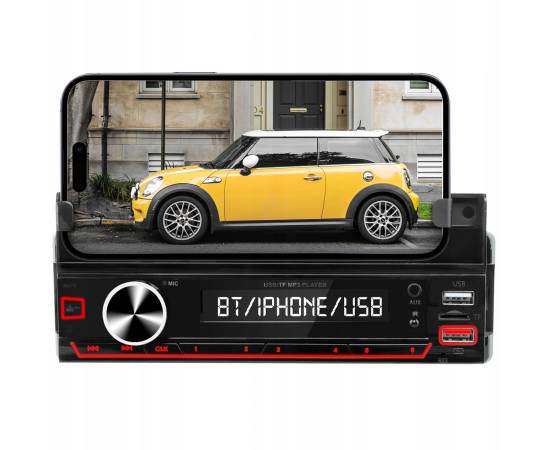 Player Auto RGB, 4 x 50W, model XBASS 7011X, cu Suport Telefon, Telecomanda pe volan, Bluetooth, Radio, MP3, AUX, Card, 3 image