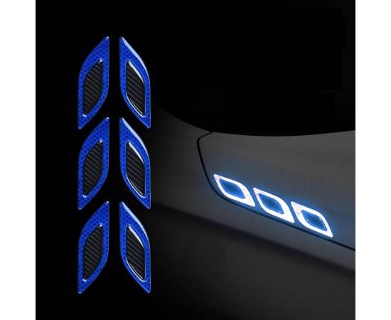 Set 2 stickere reflectorizante DIAMOND cu insertie Carbon 5D, culoare Albastra, 2 image