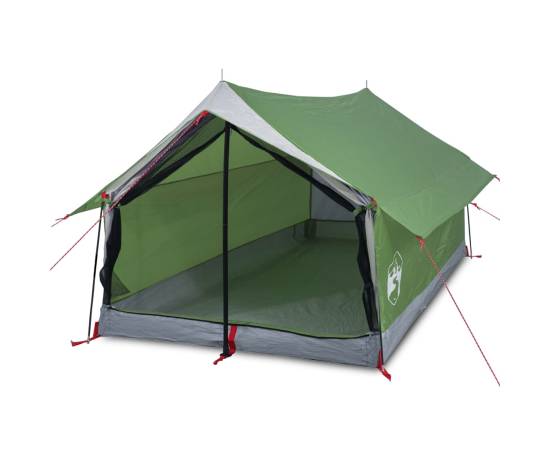 Cort de camping 2 persoane, verde, 193x122x96 cm, tafta 185t, 2 image