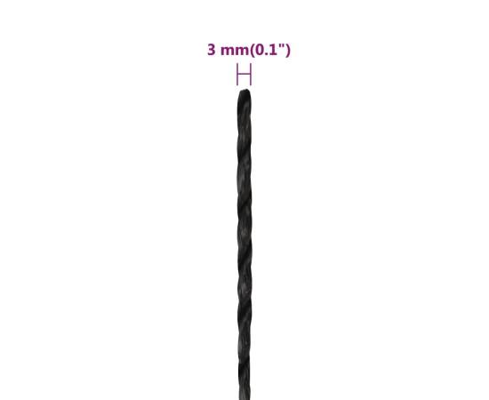 Frânghie de lucru, negru, 3 mm, 50 m, polipropilenă, 6 image