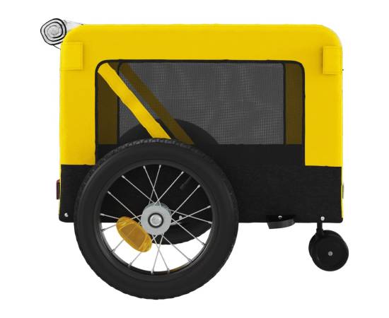 Remorcă bicicletă animale companie, galben/negru, oxford/fier, 8 image