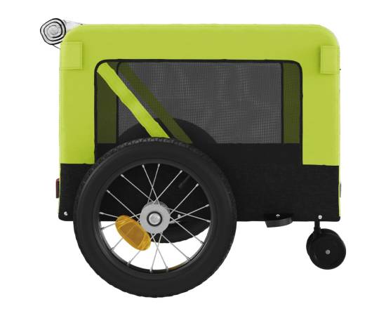 Remorcă bicicletă animale companie, verde/negru, oxford/fier, 8 image