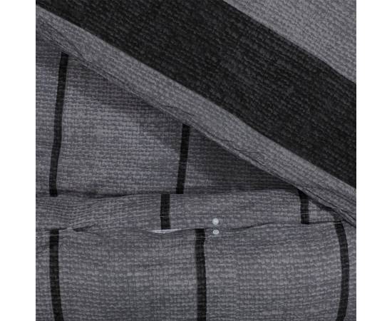 Set cu husă de pilotă, gri închis, 200x200 cm, bumbac, 4 image
