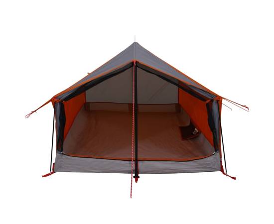 Cort camping 2 pers. gri/portocaliu 193x122x96 cm tafta 185t, 5 image