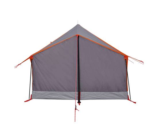 Cort camping 2 pers. gri/portocaliu 193x122x96 cm tafta 185t, 9 image