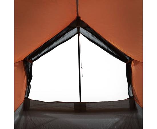 Cort camping 2 pers. gri/portocaliu 193x122x96 cm tafta 185t, 10 image