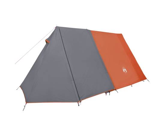 Cort camping 3 persoane gri/portocaliu 465x220x170cm tafta 185t, 5 image