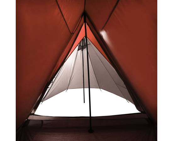 Cort camping 3 persoane gri/portocaliu 465x220x170cm tafta 185t, 10 image