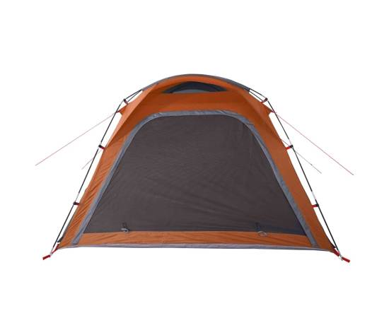 Cort camping 4 persoane gri/portocaliu 240x221x160cm tafta 185t, 9 image