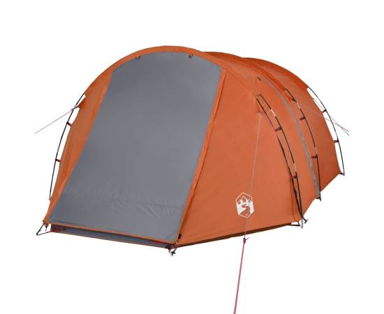 Cort camping 4 persoane gri/portocaliu 420x260x153cm tafta 185t, 5 image