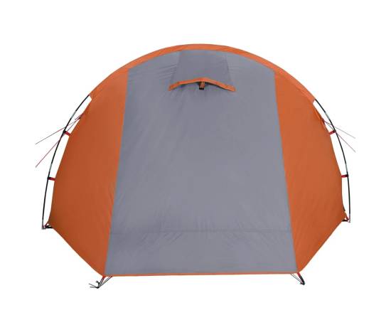 Cort camping 4 persoane gri/portocaliu 420x260x153cm tafta 185t, 9 image