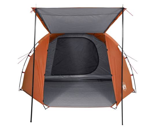 Cort camping 4 persoane gri/portocaliu 420x260x153cm tafta 185t, 7 image