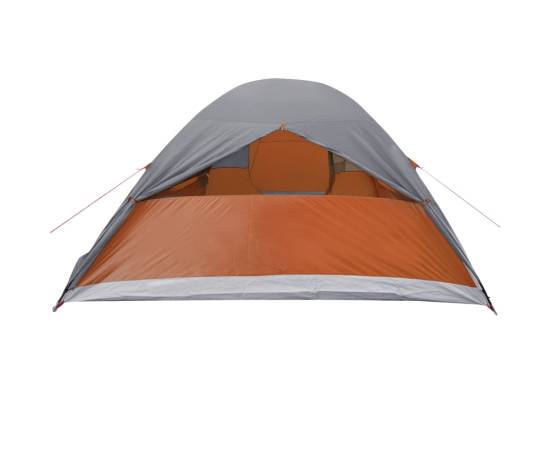 Cort camping 6 persoane gri/portocaliu 466x342x200cm tafta 185t, 9 image