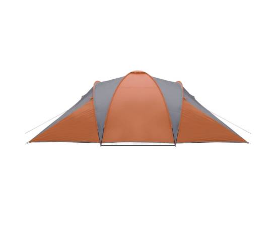 Cort camping 6 persoane gri/portocaliu 576x238x193cm tafta 185t, 8 image