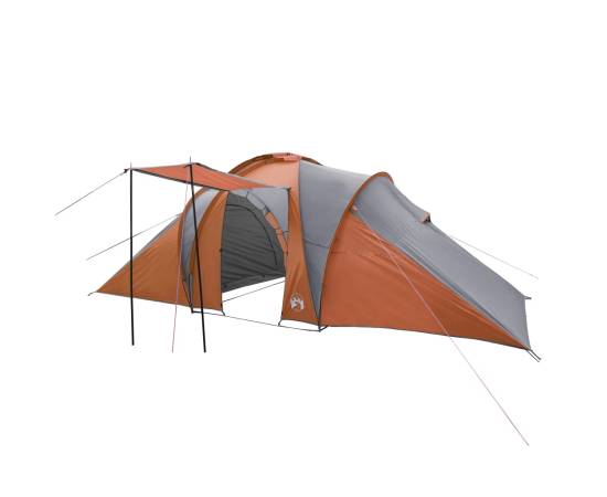 Cort camping 6 persoane gri/portocaliu 576x238x193cm tafta 185t, 4 image
