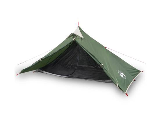 Cort de camping 1 persoane, verde, 255x153x130 cm, tafta 185t, 2 image