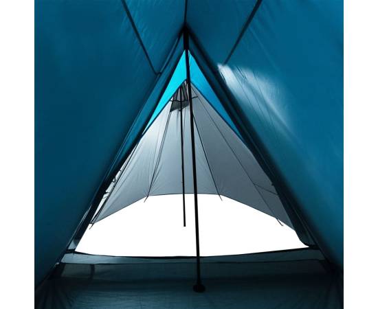 Cort de camping 3 persoane albastru, 465x220x170 cm, tafta 185t, 10 image