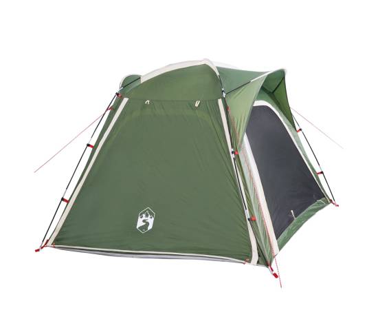 Cort de camping 4 persoane, verde, 240x221x160 cm, tafta 185t, 6 image