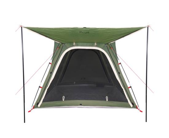 Cort de camping 4 persoane, verde, 240x221x160 cm, tafta 185t, 8 image