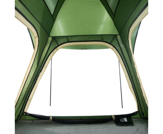 Cort de camping 4 persoane, verde, 240x221x160 cm, tafta 185t, 10 image