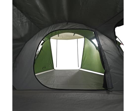 Cort de camping 4 persoane, verde, 420x260x153 cm, tafta 185t, 10 image