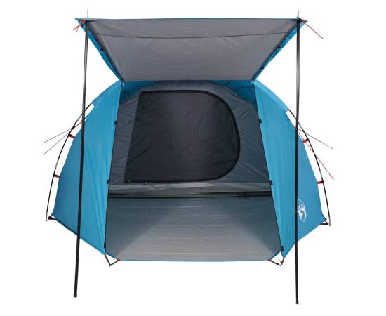 Cort de camping 4 persoane albastru, 420x260x153 cm, tafta 185t, 7 image