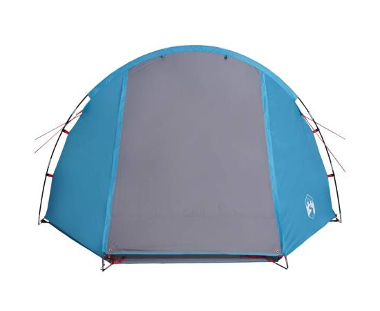 Cort de camping 4 persoane albastru, 420x260x153 cm, tafta 185t, 6 image