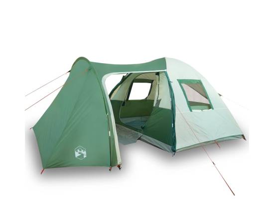 Cort de camping 6 persoane, verde, 466x342x200 cm, tafta 185t, 2 image
