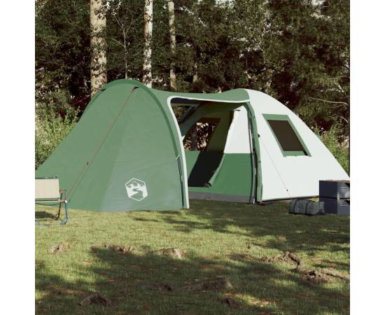 Cort de camping 6 persoane, verde, 466x342x200 cm, tafta 185t, 3 image