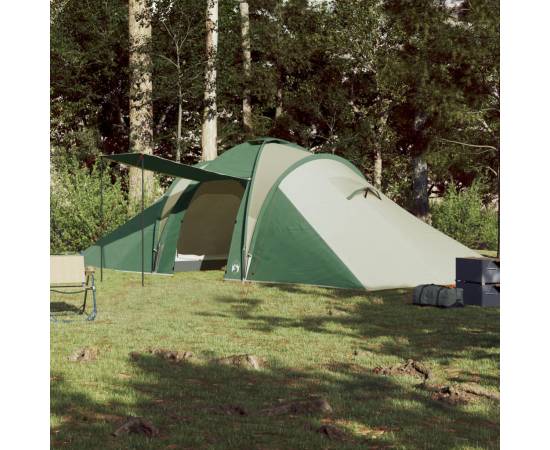 Cort de camping 6 persoane, verde, 576x238x193 cm, tafta 185t, 3 image