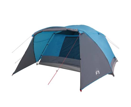 Cort de camping 6 persoane albastru, 412x370x190 cm, tafta 190t, 4 image