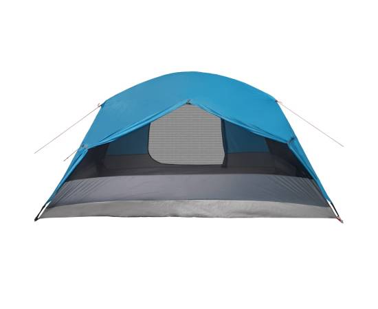 Cort de camping 6 persoane albastru, 412x370x190 cm, tafta 190t, 9 image