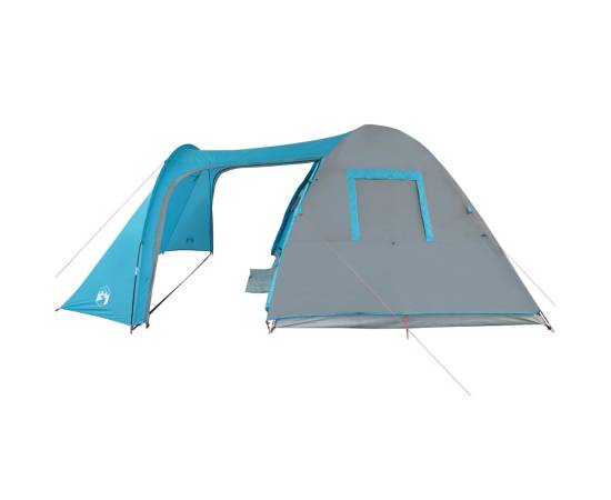 Cort de camping 6 persoane albastru, 466x342x200 cm, tafta 185t, 7 image
