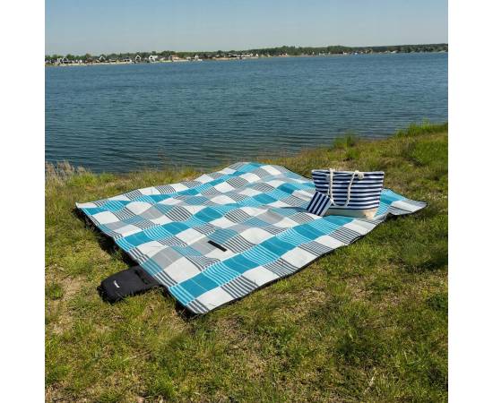 Patura plaja/picnic, impermeabila, multicolora, 2x2 m, trizand, 9 image