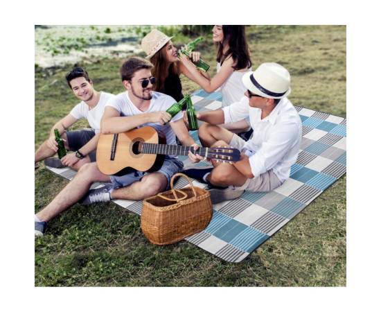 Patura plaja/picnic, impermeabila, multicolora, 2x2 m, trizand, 6 image